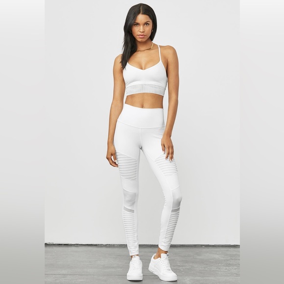 ALO White High Waisted Motto Legging. Size S - Picture 1 of 3